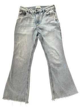 Abercrombie & Fitch Vintage Flare Jeans Light Wash Raw Hem High Rise 30/10